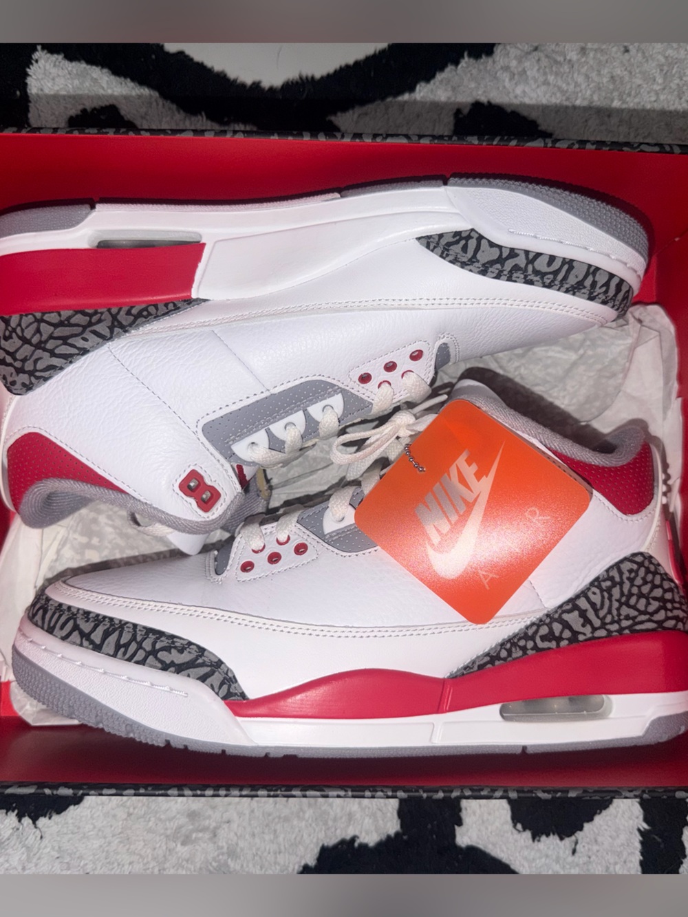 Nike White Cement Reimagined Sneakers - Gray/Red/White